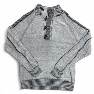Buckle JB‎ Holt Sweater Mens Grey Pullover Medium Knitwear Quarter Style Casual